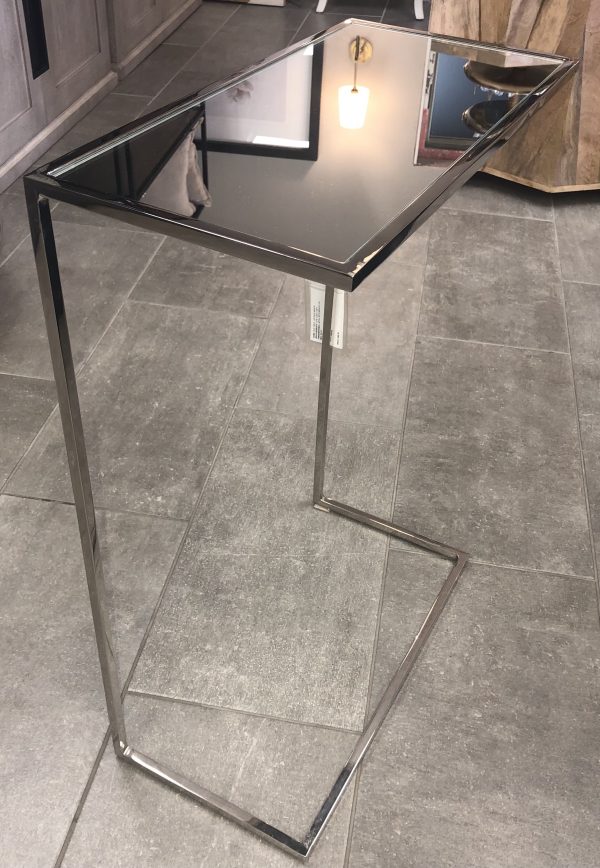 RECTANGULAR SIDE TABLE - CHROME WITH MIRROR TOP