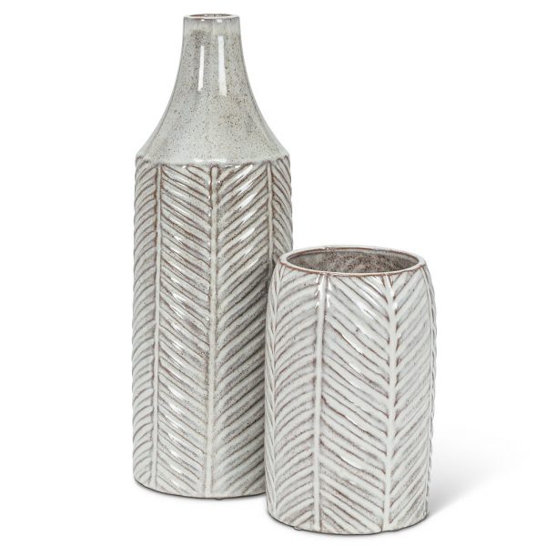 TALL HERRINGBONE VASE - Image 2