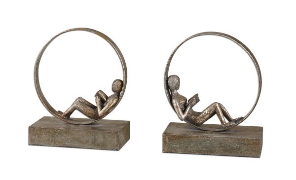 ANTIQUE SILVER BOOKENDS - Image 3