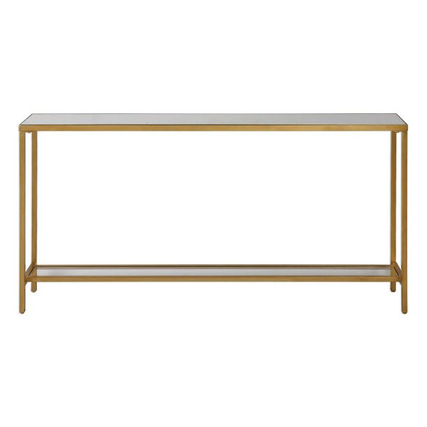 PARIS - ANTIQUED GOLD LEAF CONSOLE TABLE - Image 5