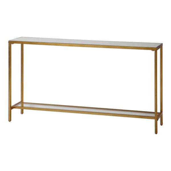 PARIS - ANTIQUED GOLD LEAF CONSOLE TABLE - Image 2