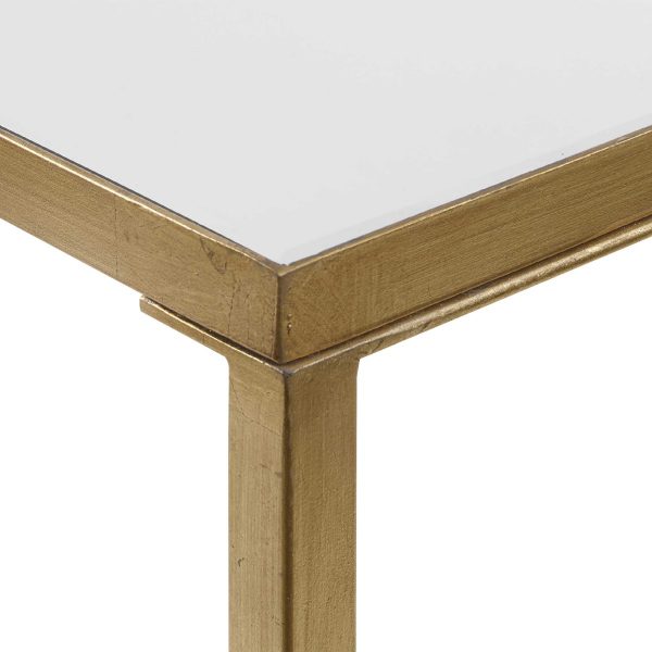 PARIS - ANTIQUED GOLD LEAF CONSOLE TABLE - Image 3