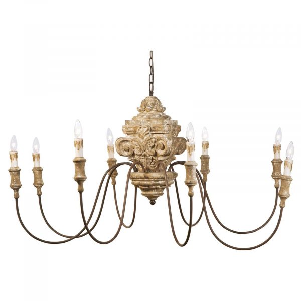 UMA WOOD CARVED CHANDELIER - Image 6