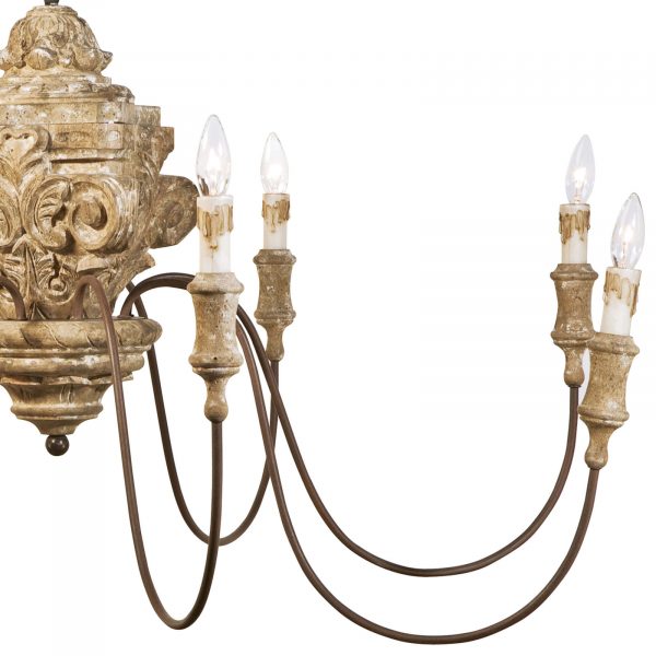 UMA WOOD CARVED CHANDELIER - Image 3